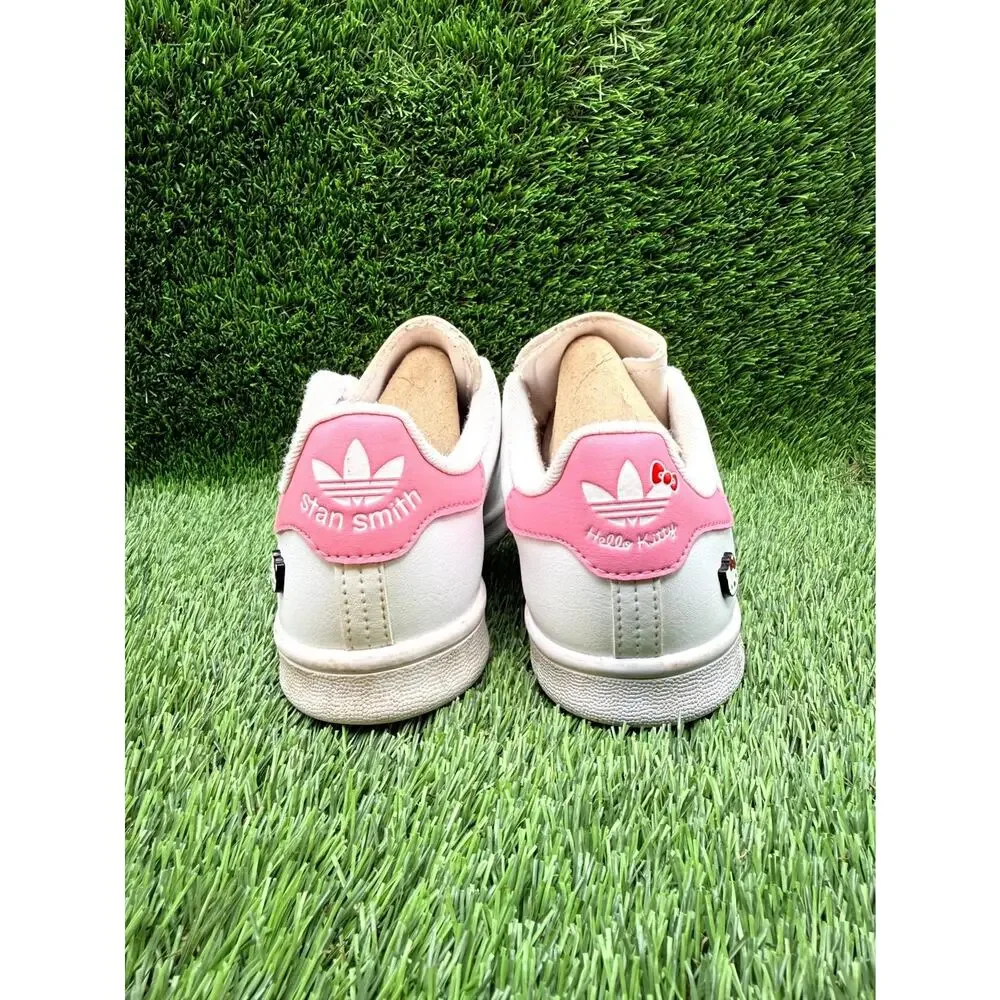 Adidas x Hello Kitty Stan Smith ID7231 Athletic Sneaker Girls 3 White Synthetic